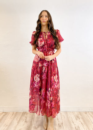 Meet Me In Santorini Wild Rose Maxi Dress | Rose