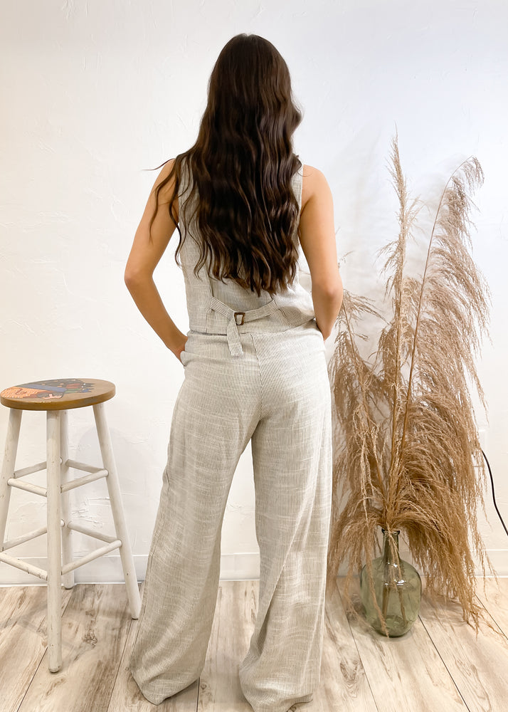 ILLA ILLA Pin Striped Vest & Pant Set | Natural