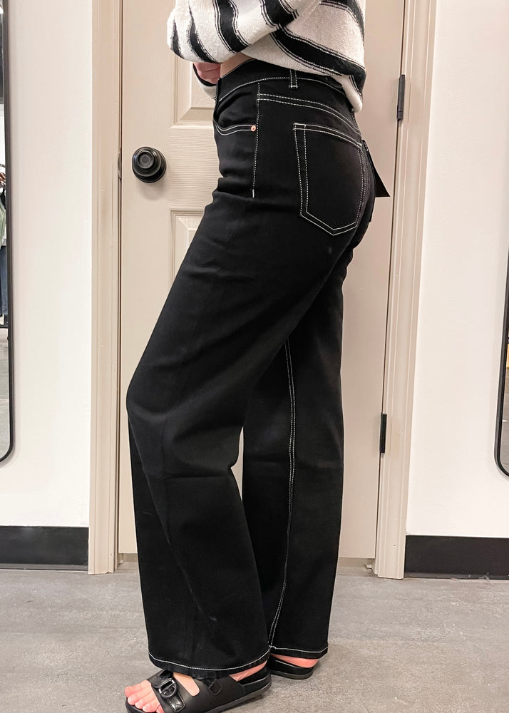 Skater Girl Black Wide Leg Jeans