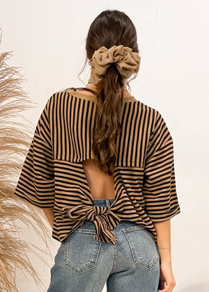 Sweet Charmer Knit Stripped Short Sleeve Top