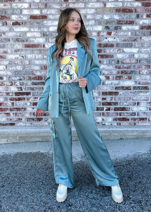 Lucca Iris Pant | Satin Teal