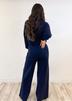 FRNCH Rani Knit Trousers | Bleu Marine