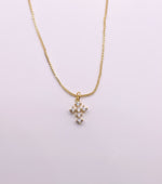 Haute Mess Jewelry Gold Rhinestone Cross Necklace