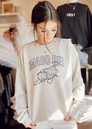 Imago Dei Tiger Sweatshirt | Tan