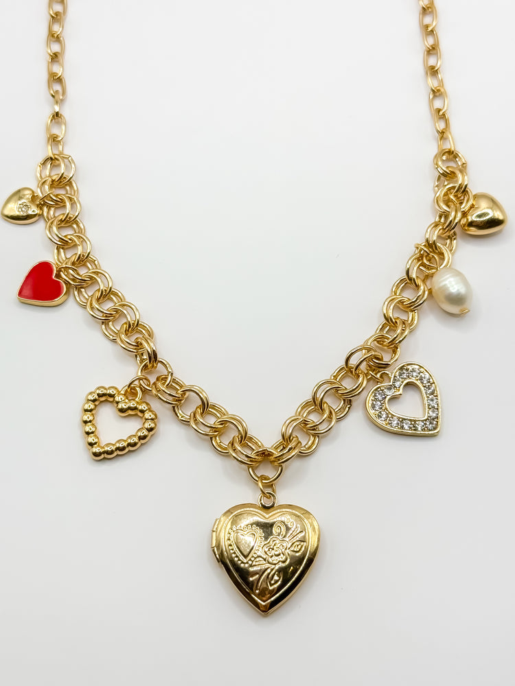 Red Heart Charm Necklace