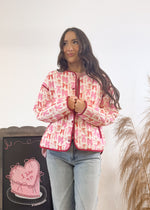 Never Too Old For Bows Quilted Jacket | Pink