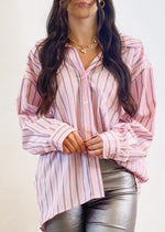 Barbie Mable Stripe Button Up | Pink