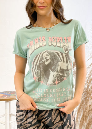 Recycled Karma Janis Joplin 1969 Concert Tee | Vintage Teal