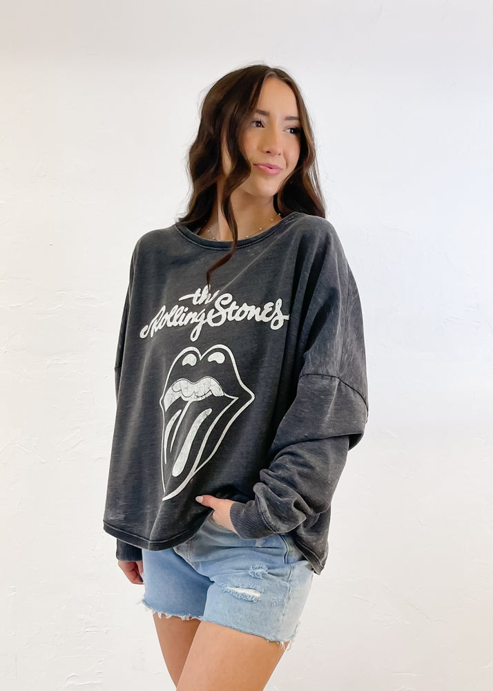 Recycled Karma the Rolling Stones Sweatshirt | Black