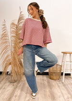 Sweet Charmer Knit Stripped Short Sleeve Top