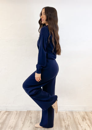 FRNCH Rani Knit Trousers | Bleu Marine