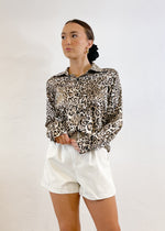 Miss Extra Satin Button Up Blouse | Leopard