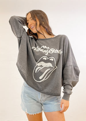 Recycled Karma the Rolling Stones Sweatshirt | Black