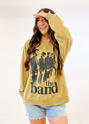 Recycled Karma The Band Vintage Washed Sweatshirt | Mustard