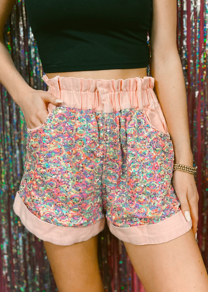 Stole The Show Sequin Shorts | Pink