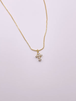 Haute Mess Jewelry Gold Rhinestone Cross Necklace