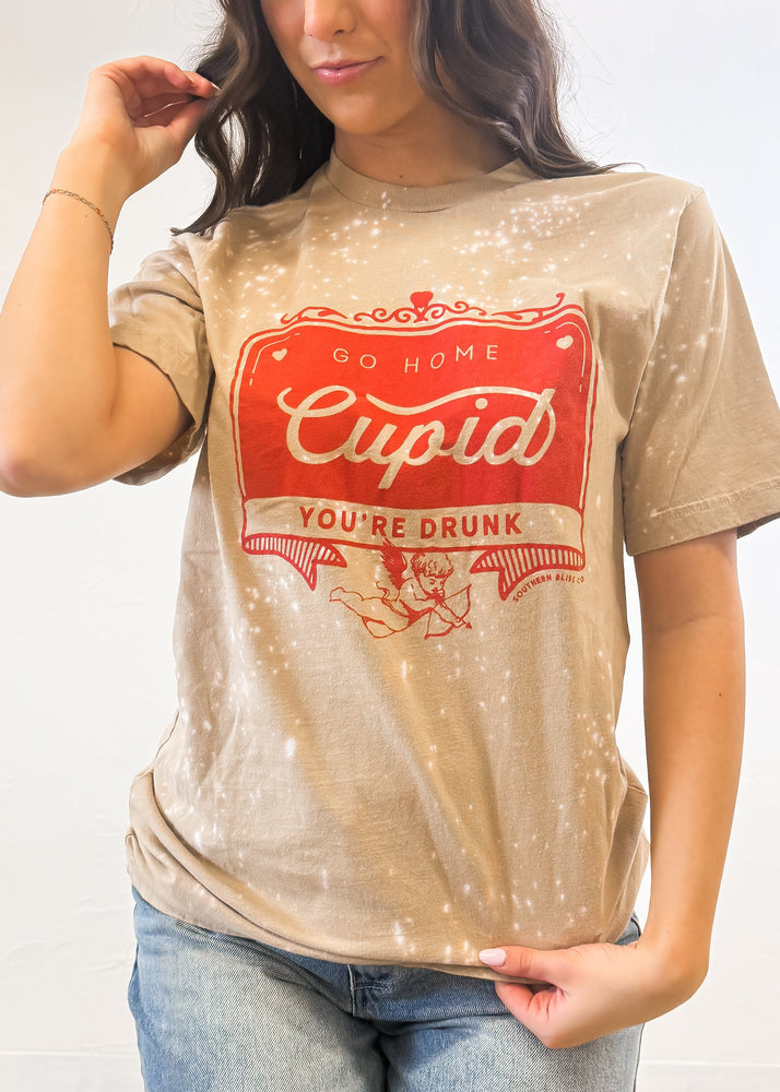 Go Home Cupid Tan Bleached Tee