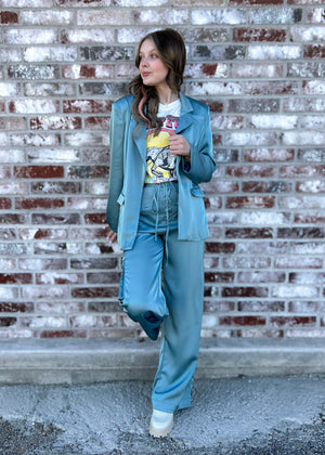 Lucca Iris Blazer | Satin Teal