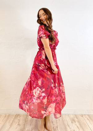 Meet Me In Santorini Wild Rose Maxi Dress | Rose