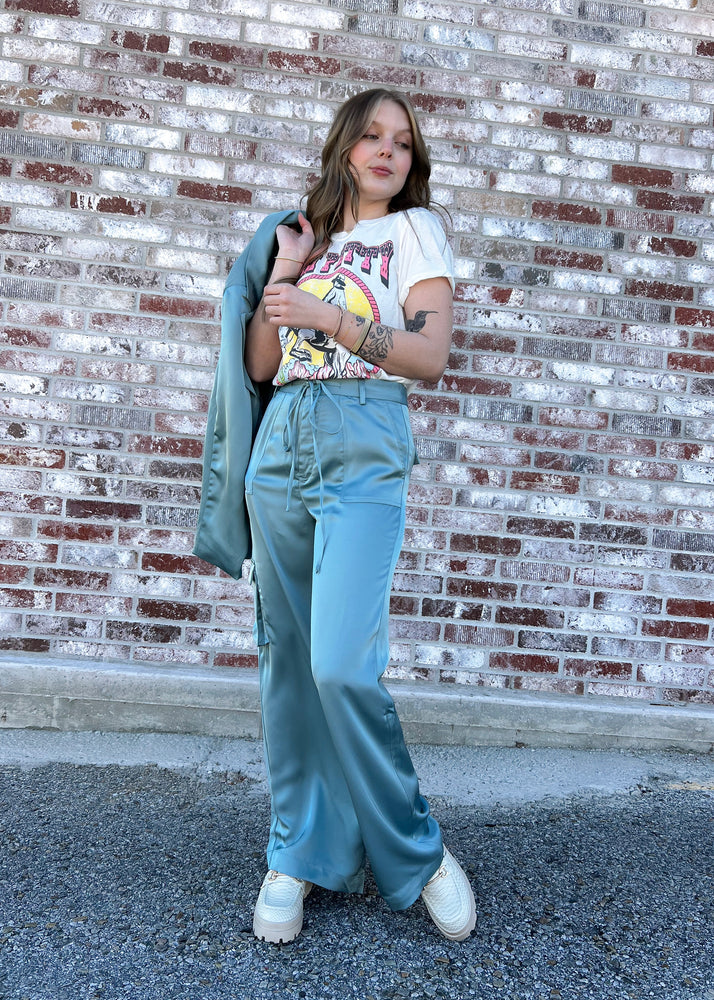 Lucca Iris Pant | Satin Teal