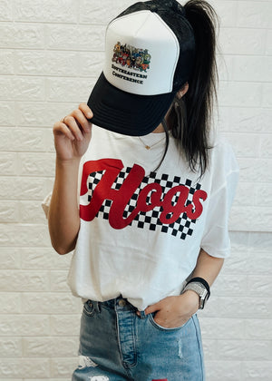 Hogs Checkered Tee | White