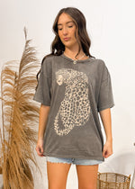 Leopard Graphic Tee | Vintage Grey