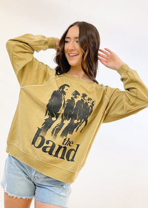 Recycled Karma The Band Vintage Washed Sweatshirt | Mustard