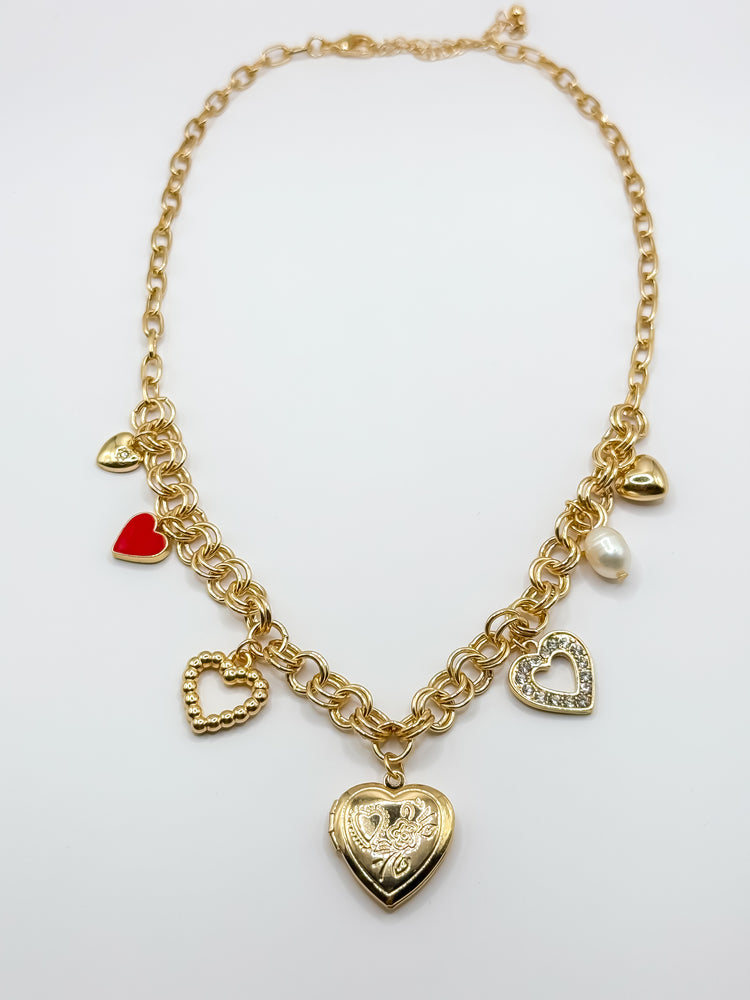 Red Heart Charm Necklace