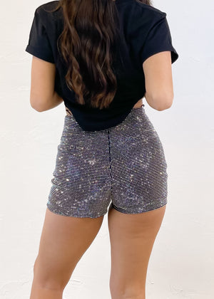 Flashing Lights Rhinestone Short | Navy