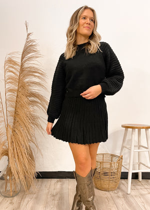 Sincerely Ours Farrah Sweater Skirt | Black