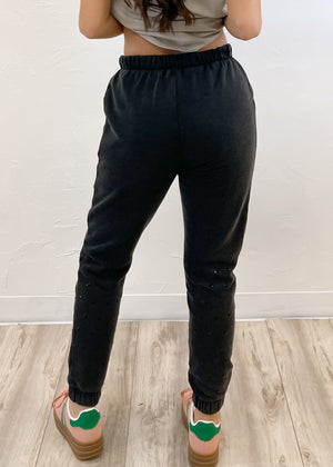 Vintage Havana Rhinestone Joggers | Black