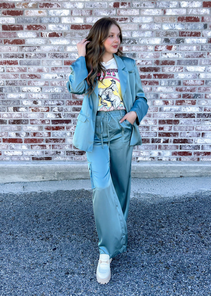 Lucca Iris Pant | Satin Teal