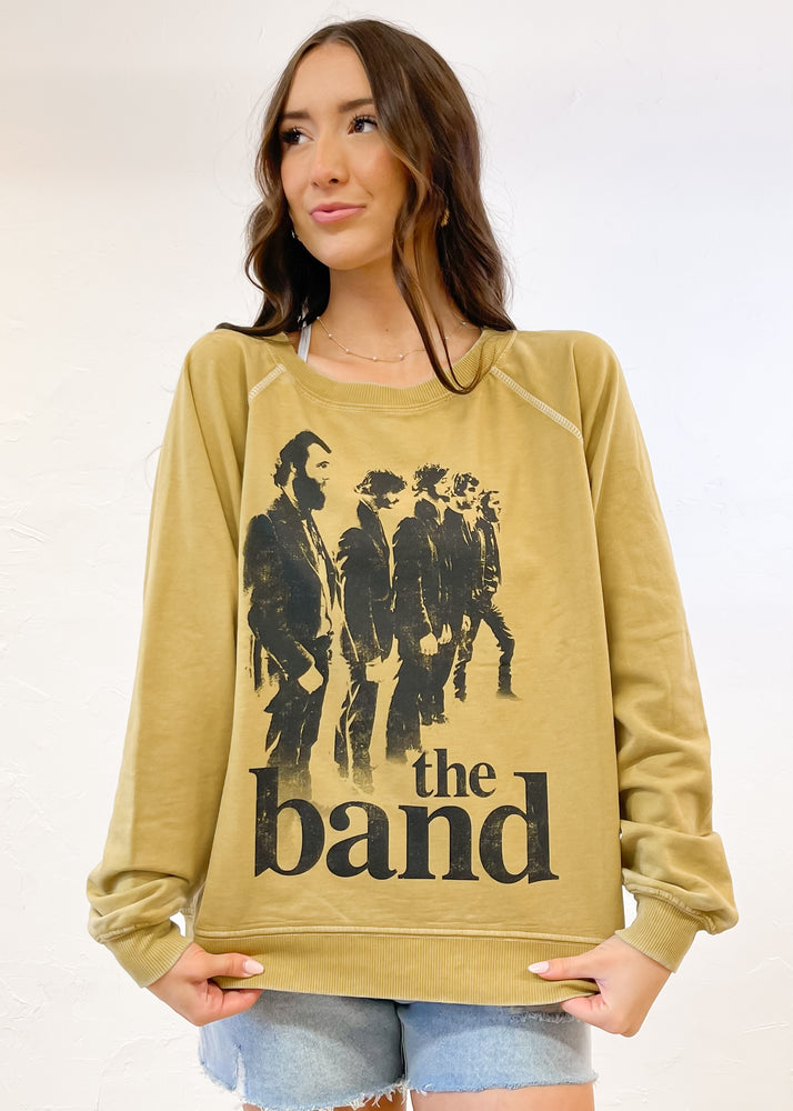 Recycled Karma The Band Vintage Washed Sweatshirt | Mustard