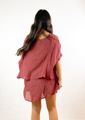 In The Roses Layered Tunic Top | Terracotta