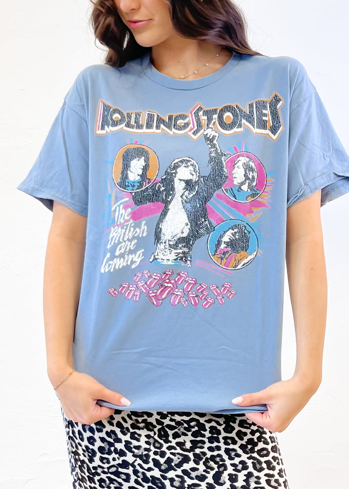 Livy Lu Rolling Stones The British Are Coming Graphic Tee | Stone Blue