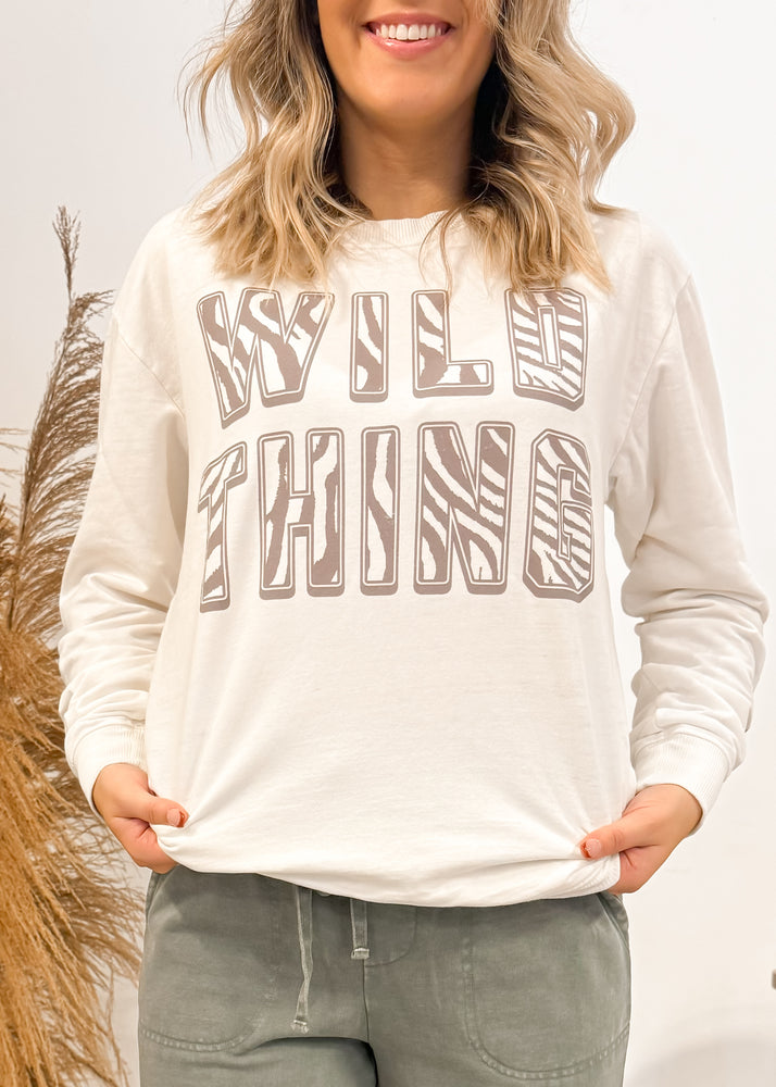 Recycled Karma Wild Thing Fitted Sweatshirt | Pearl