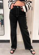 Skater Girl Black Wide Leg Jeans