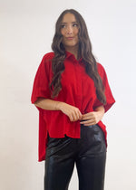 The Kamree Oversized Button Up Top | Red