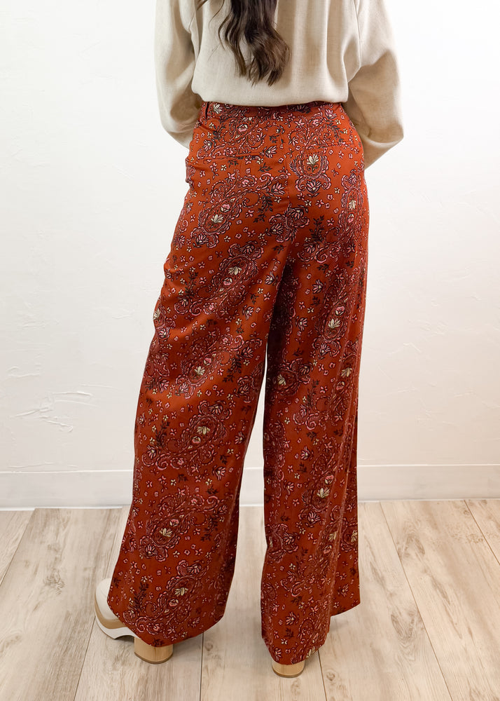 All The Vibes Flowy Floral Pants | Baked Clay