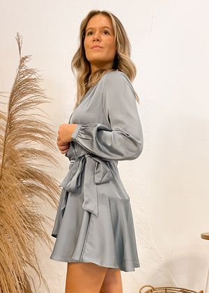 Lucy Paris Adonia Wrap Dress | Ice Blue