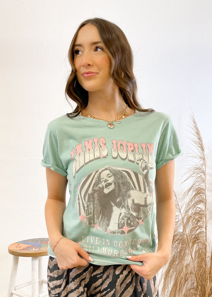 Recycled Karma Janis Joplin 1969 Concert Tee | Vintage Teal