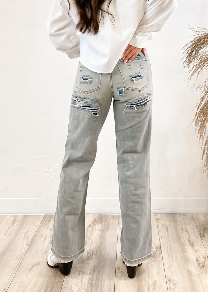 Take A Chance Relaxed Rip And Repair Rigid Jean | Light Wash