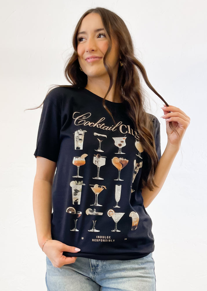 Cocktail Club Graphic Tee | Black