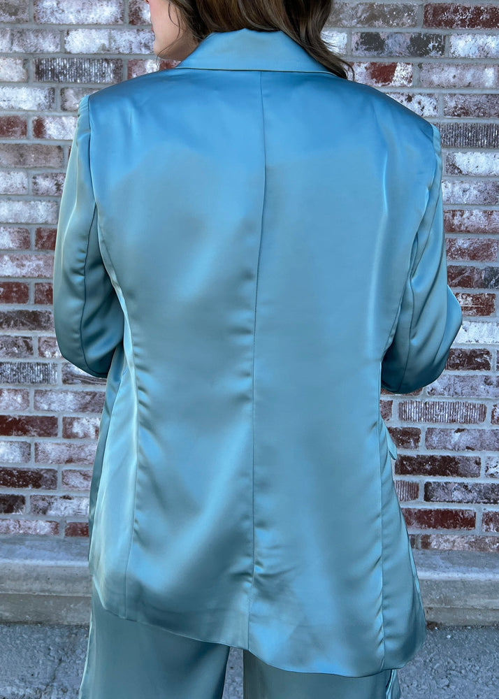 Lucca Iris Blazer | Satin Teal