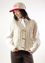 FRNCH Medea Knitted Vest | Creme