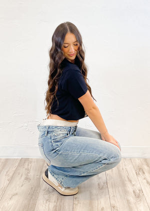 Hot Girl Boxer Wide Leg Jean | Light Wash