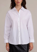 Lucy Paris Torin Pearl Button Down Top | White