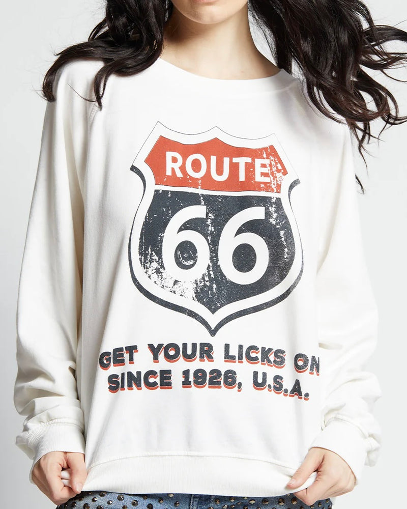 Recycled Karma Route 66 Sweatshirt | Pearl