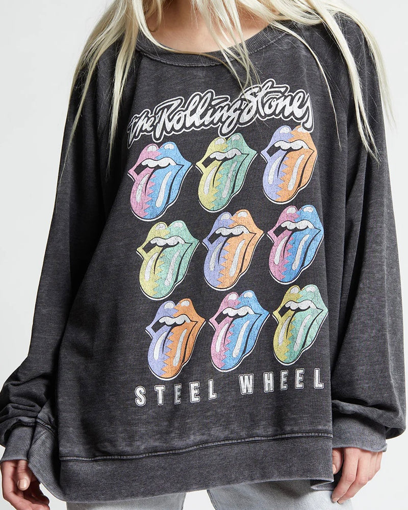 Recycled Karma The Rolling Stones Steel Wheels Sweatshirt | Black