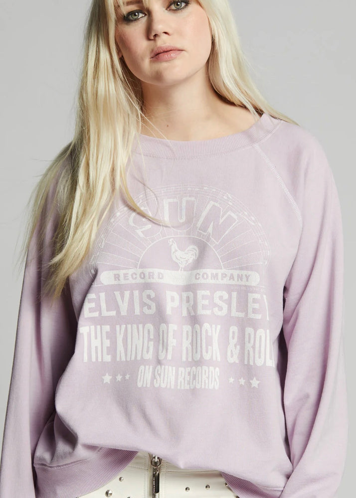 Recycled Karma Sun Records X Elvis Presley King Of Rock Sweatshirt | Lilac